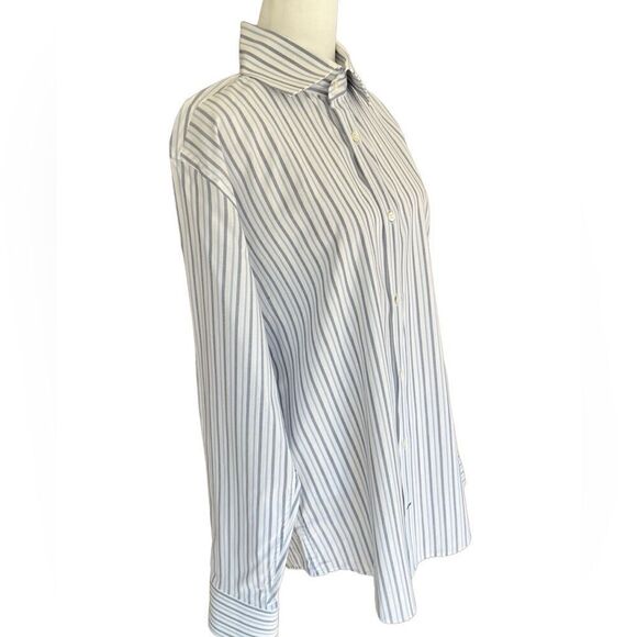 Banana Republic long sleeved button down striped shirt, size  M, 15-15.5” - Picture 5 of 7